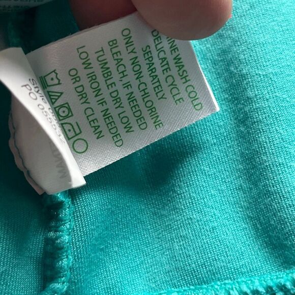 Lilly Pulitzer Jacket Women M Teal Velour Full Zip Puff Sleeve W Pockets - Picture 9 of 12